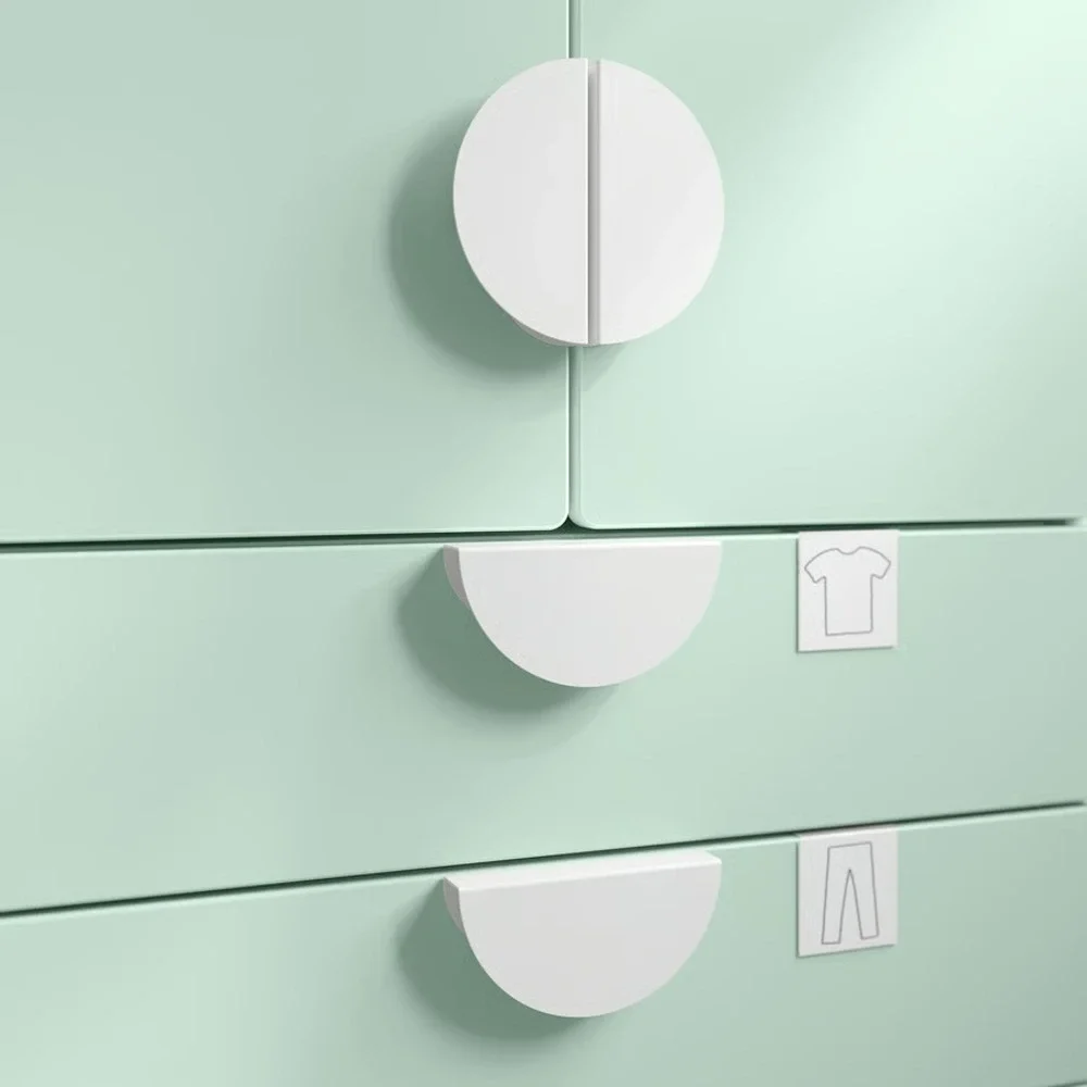 IKEA BEGRIPA White Half Round Cabinet Handle Pull Knob 5 1/8